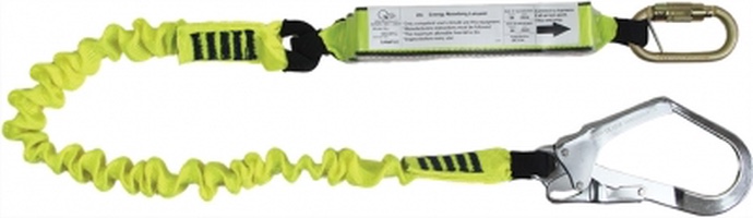 Elasticated Webbing Lanyard Single Leg One Double Action Hook and One Scaffolding Hook - Image 2