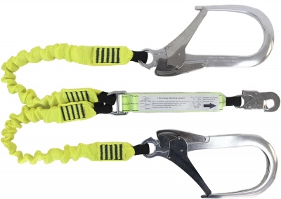 Elasticated Webbing Lanyard Double Leg Giant Alloy Hooks