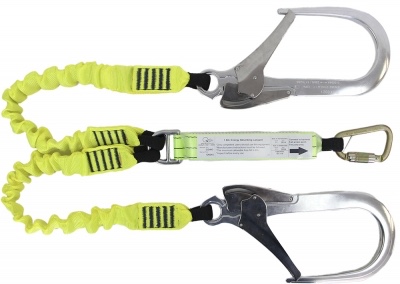 Elasticated Webbing Lanyard Double Leg Giant Alloy Hooks