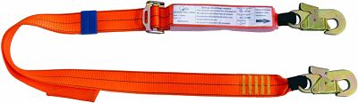 Adjustable Shock Absorbing Lanyard with 2 Double Action Hooks 2m