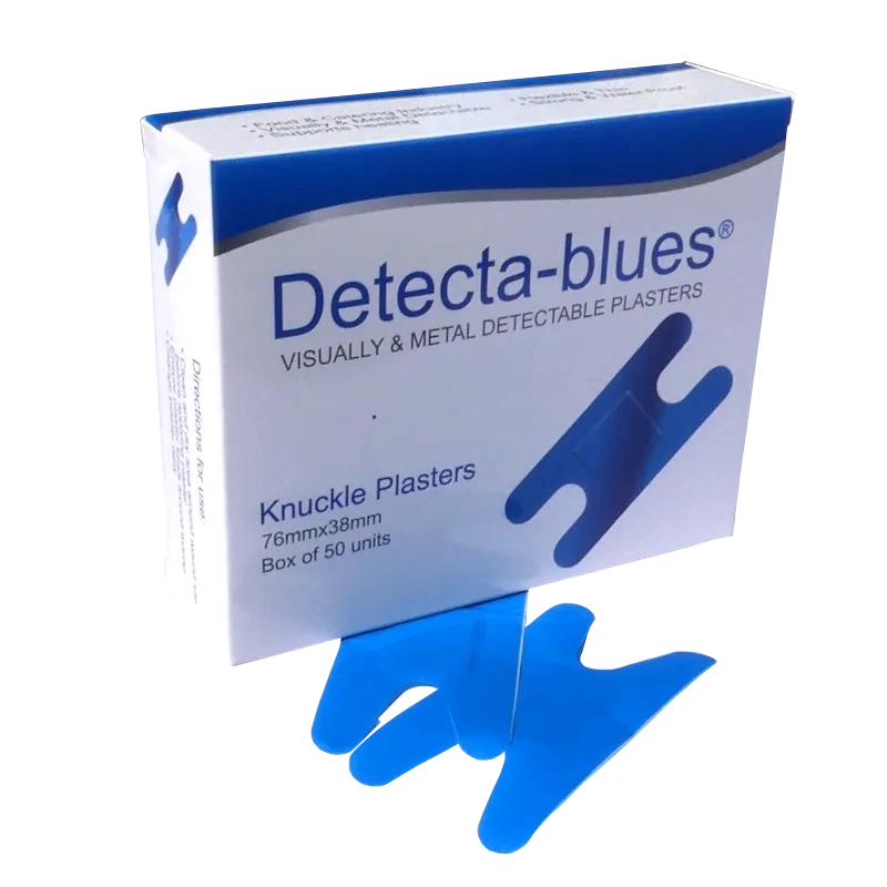 Blue Detectable Shaped Plasters, Knuckle, Finger Tip and Finger Extension Plasters