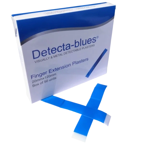 Blue Detectable Shaped Plasters, Knuckle, Finger Tip and Finger Extension Plasters