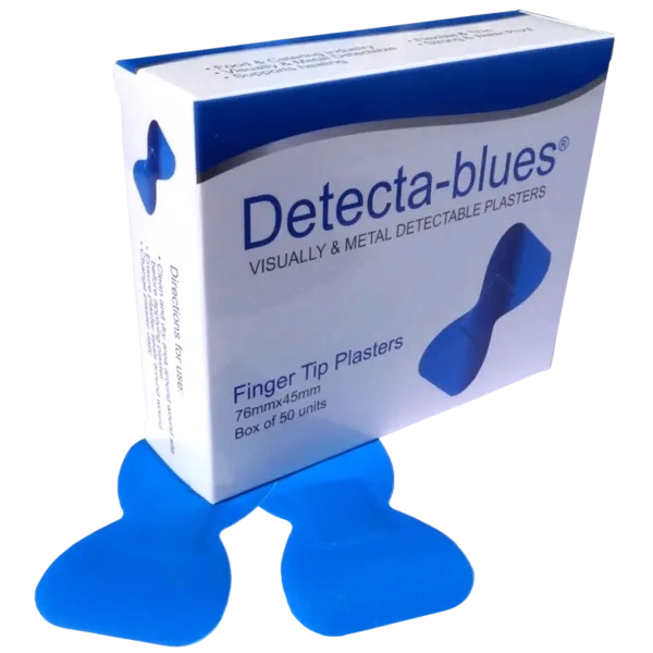 Blue Detectable Shaped Plasters, Knuckle, Finger Tip and Finger Extension Plasters