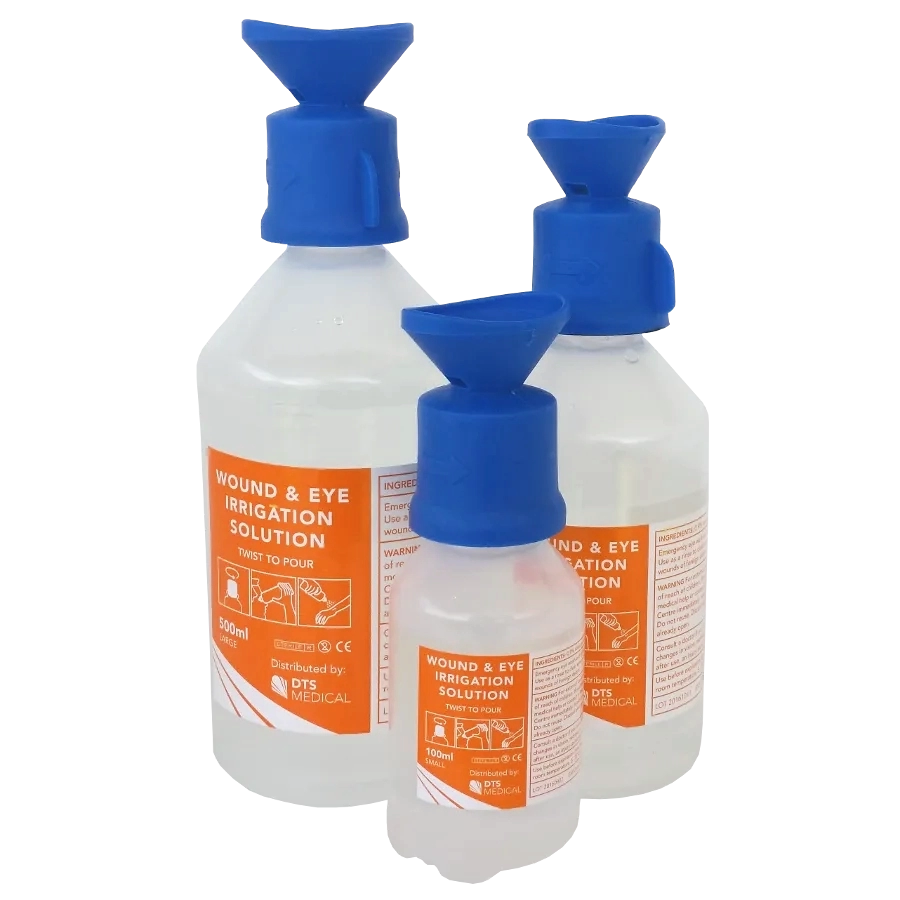 Eye Wash Bottle With Saline, 100ml, 250ml, and 500ml