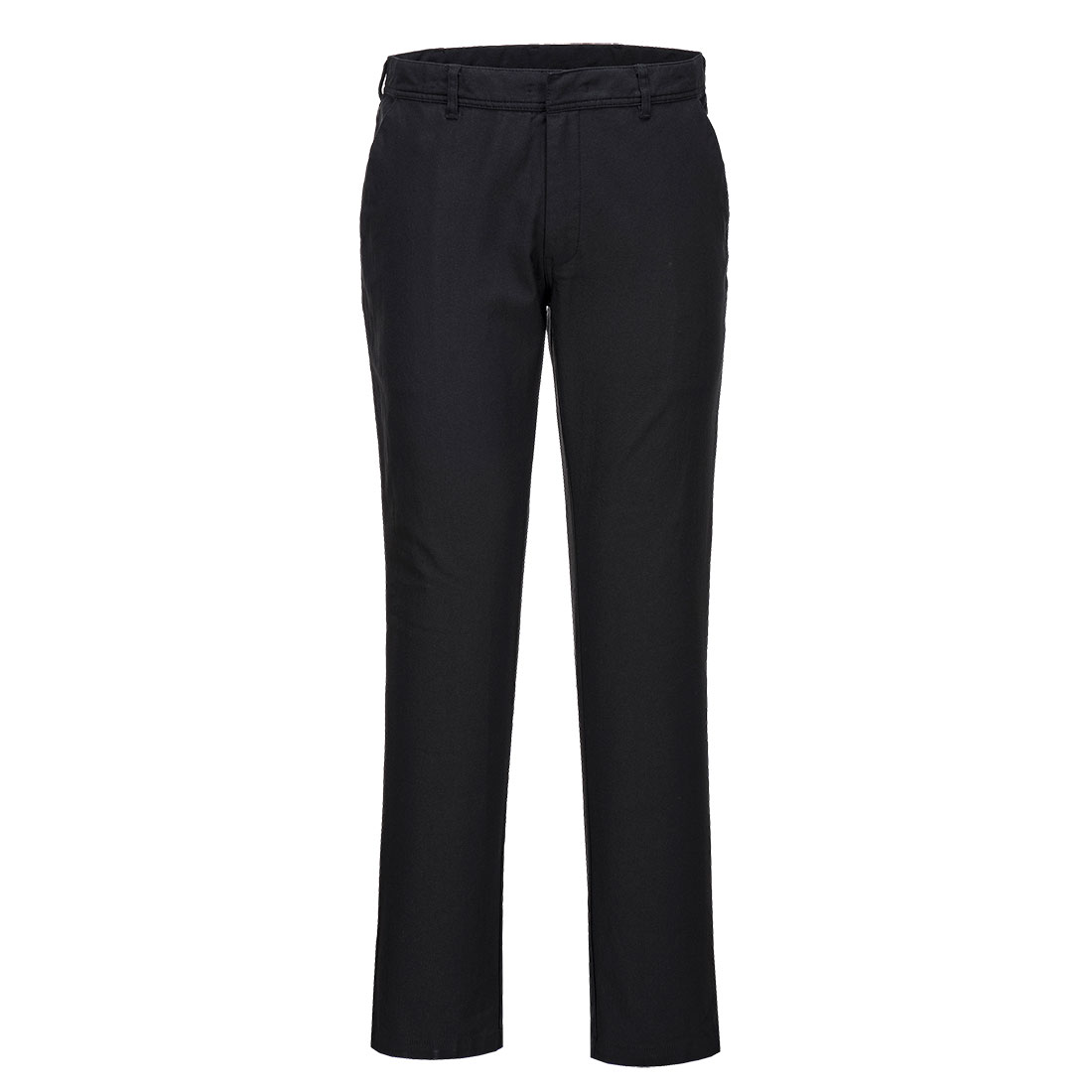 Ladies Stretch Slim Chino Pants - Black - Image 2