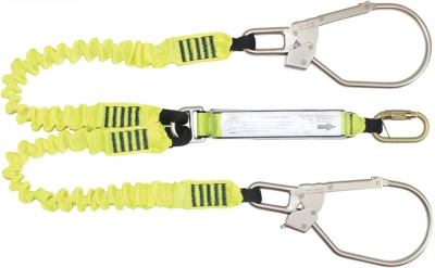Elasticated Webbing Lanyard Double Leg with Giant Steel Hooks - Image 2