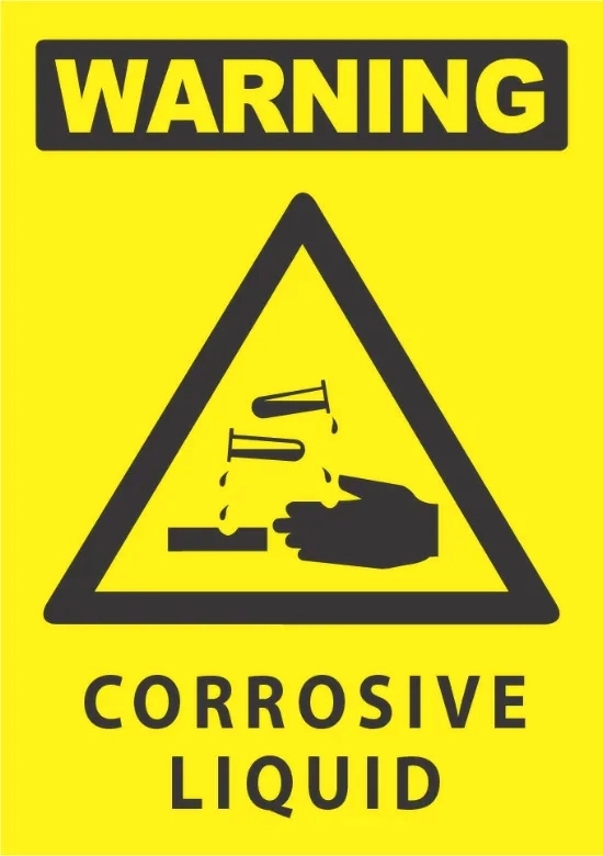 Warning Corrosive Liquid